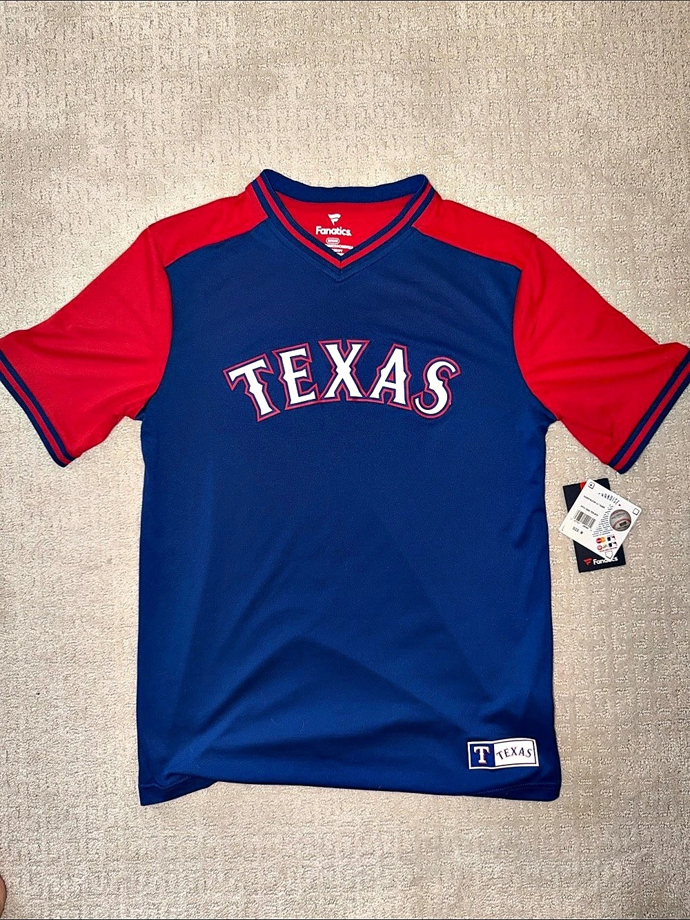 Fanatics Texas Rangers jersey Men's Blue & Red Size Medium NWT